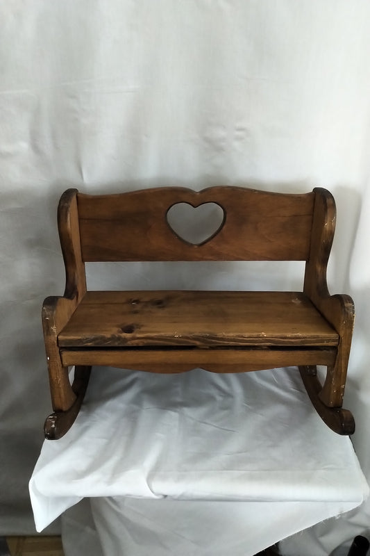 Toy Wooden Rocking Bench Seat